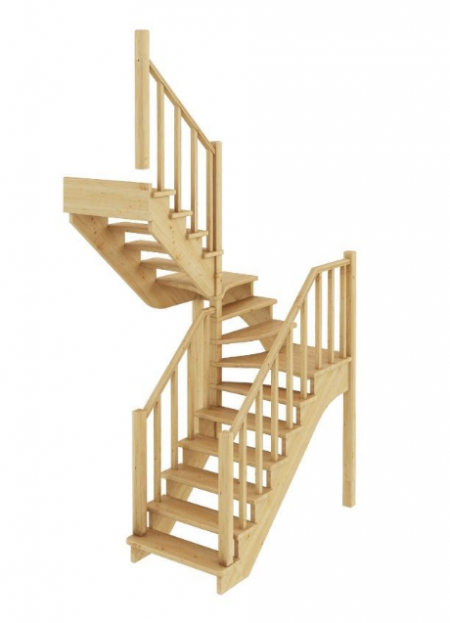 Лестница К-034м без подступенков Л дуб
