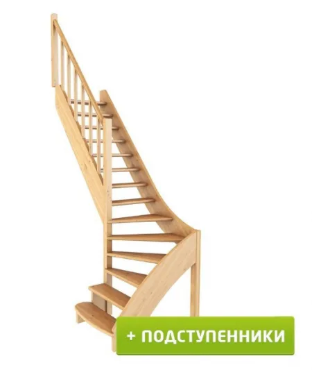 Лестница ЛС-07м/5 с подступенками Л бук