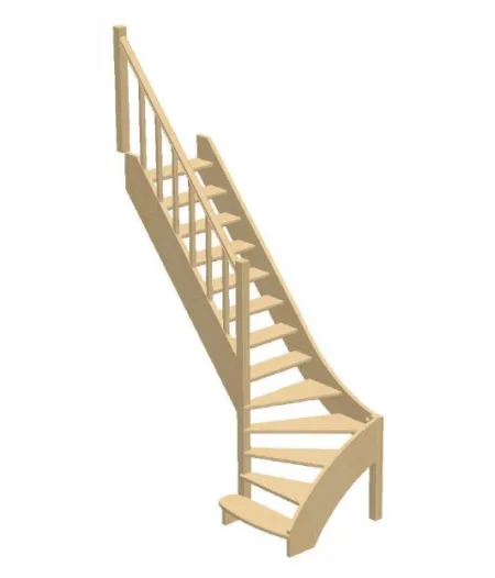 Лестница ЛС-07м/3 без подступенков Л дуб