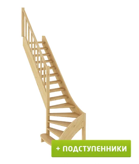 Лестница ЛС-07м/3 с подступенками Л дуб