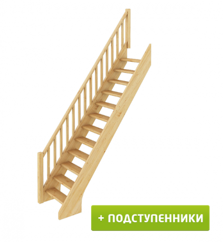 Лестница ЛС-10у с подступенками сосна