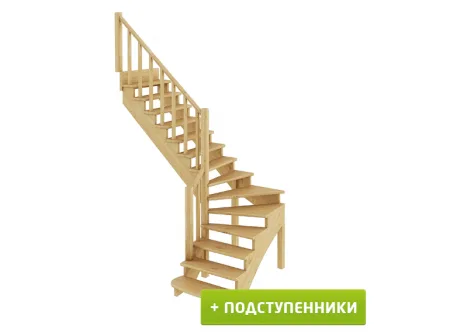Лестница К-001м/2 с подступенками Л сосна