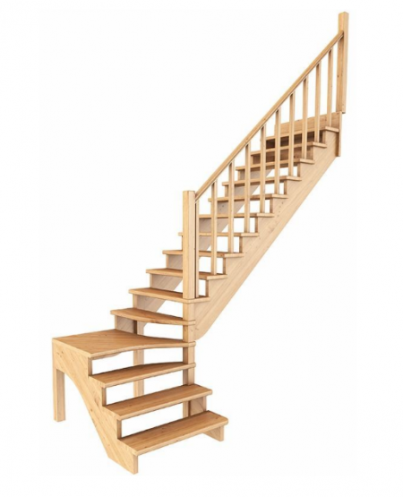 Лестница К-031м/3 без подступенков П сосна