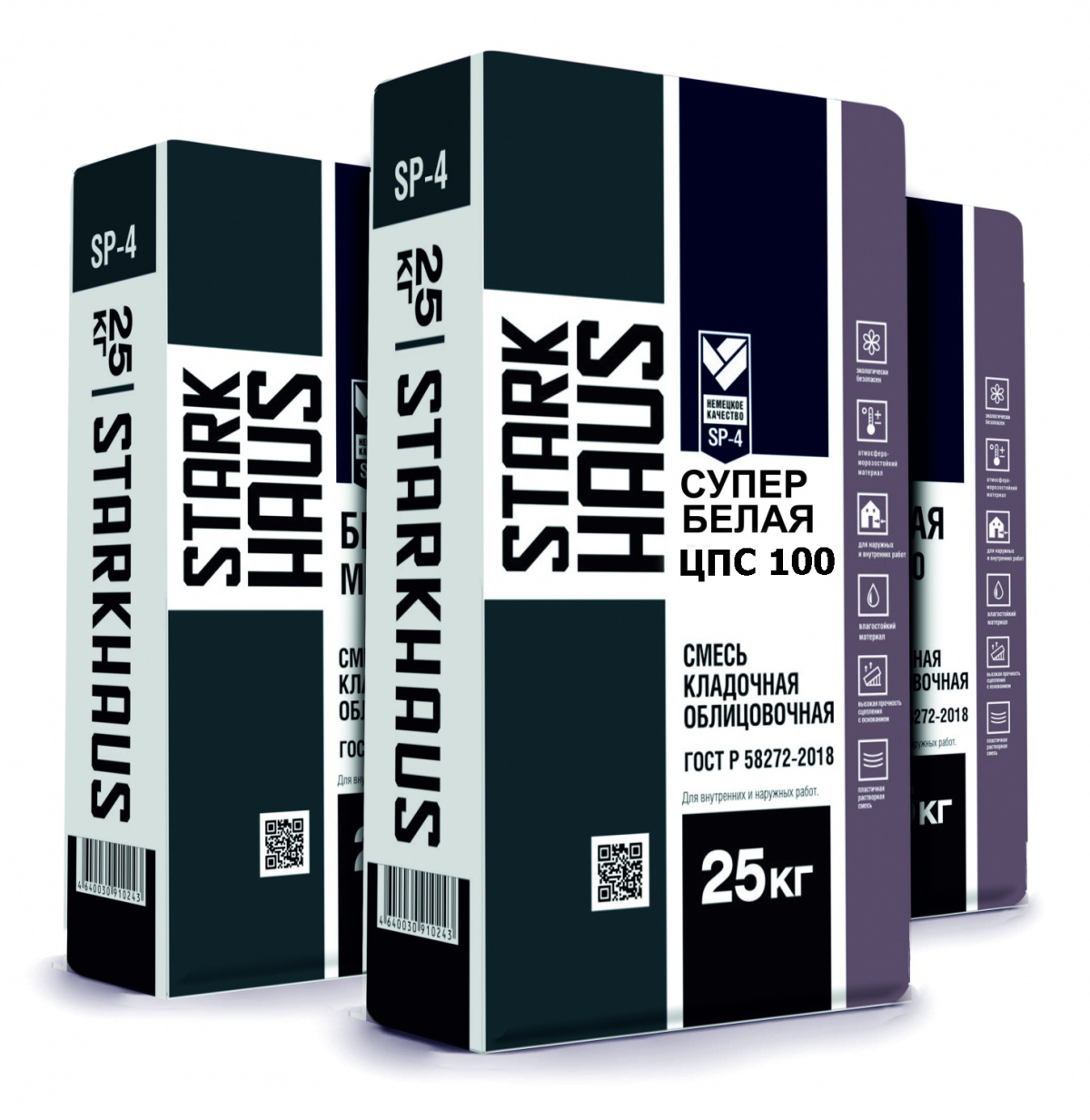 Смесь кладочная STARKHAUS ЦПС-100 супер белая 25 кг