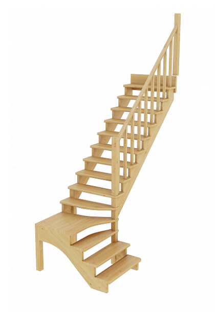 Лестница К-031м/1 без подступенков П сосна