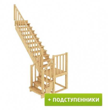 Лестница К-022м с подступенками Л бук