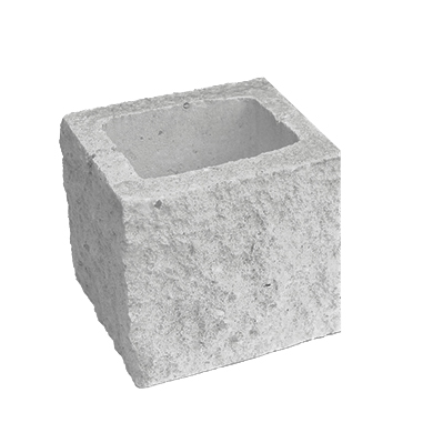 Сплитерный стеновой полублок угловой ССБУ 19 серый