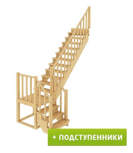 Лестница К-022м с подступенками П бук