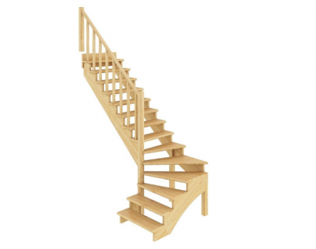 Лестница К-001м/3 без подступенков Л дуб