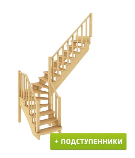 Лестница К-021м с подступенками П бук