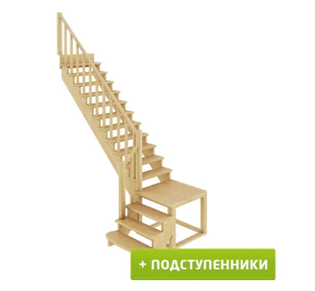 Лестница К-002м/1 с подступенками Л дуб