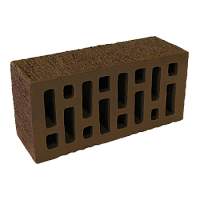 Починковский кирпич лицевой коричневый с насечкой 1,4НФ